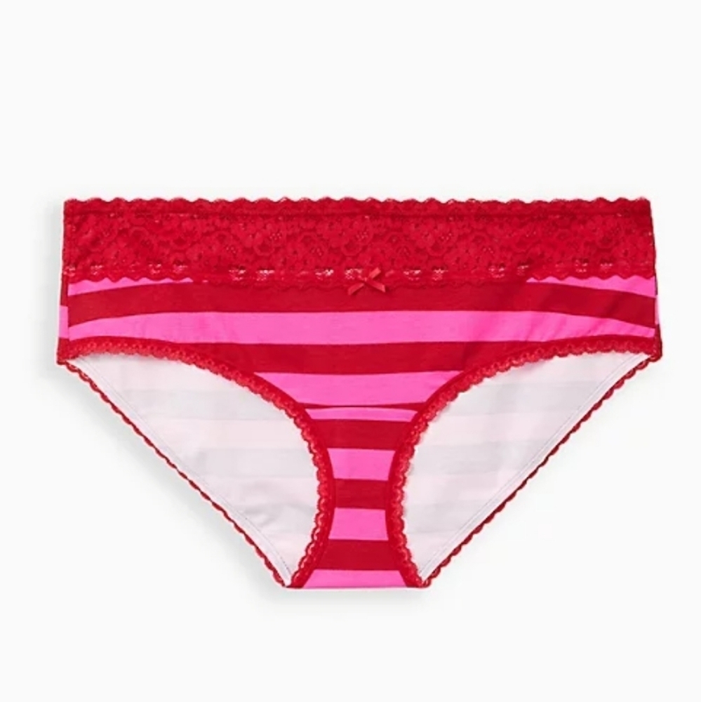 HIPSTER PANTY - STRIPE PINK & RED